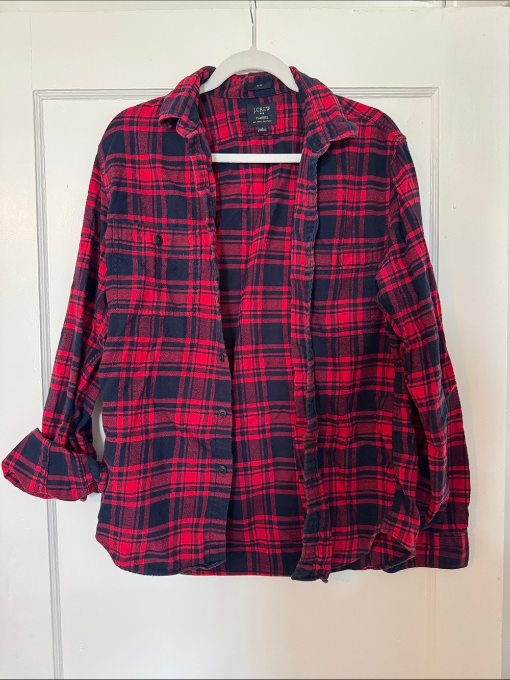 J. Crew Red & Black Plaid Flannel Shirt Jacket
